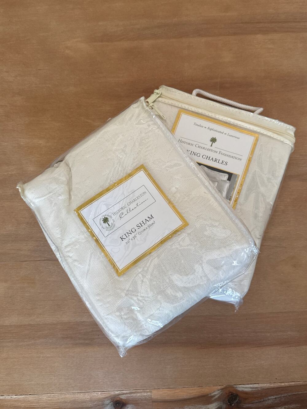 Historic Charleston Foundation King Charles Ivory Sham Set (2) King 100% Cotton